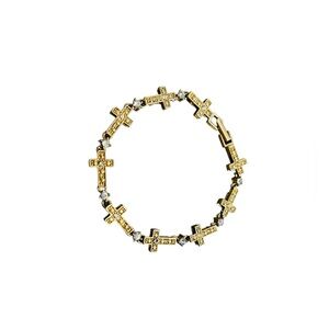 Vintage Avon Gold Tone Cross Bracelet with Rhinestones – 7.25”